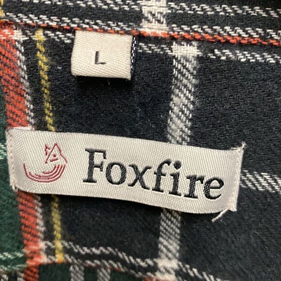 Foxfire Plaid Flannel Button Down Shirt Large - Picture 2 of 6